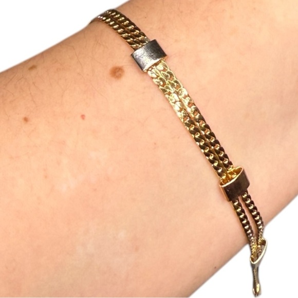 UNIQUE by Yanbal Gold Mixed Tone Spring Ring Bracelet NEW - Picture 4 of 7